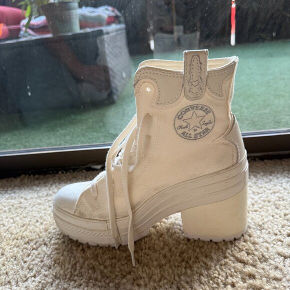 Converse Chuck 70 De Luxe Heel Hi Men's 5 Womens 7 Platform Boots Western Bling - Picture 4 of 6